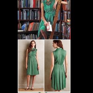 Anthropologie 11.1.tylho fully lined polka dot dress.